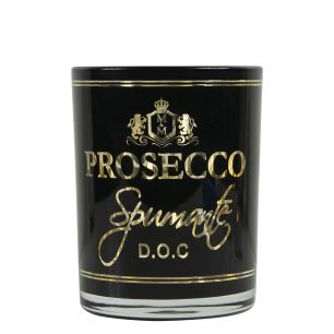 windlicht glas wein prosecco schwarz medium 12cm